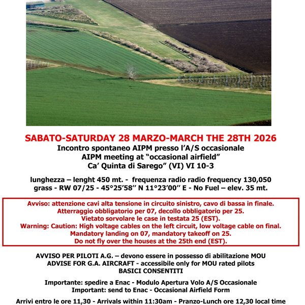 28 marzo - Apertura Stagione a Ca' Quinta - VI